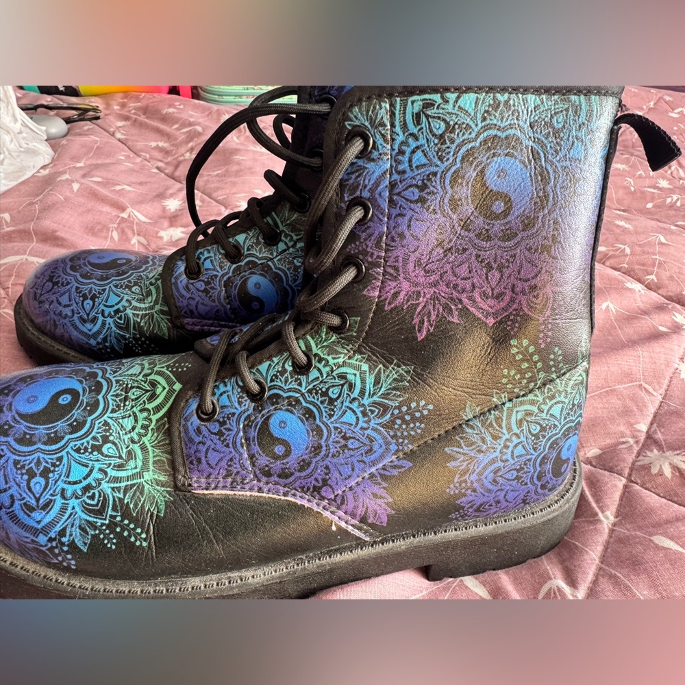 NEW Yin Yang Multicolor Mandala Boots